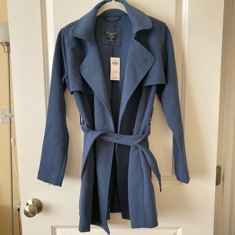 Abercrombie blue trench coat
